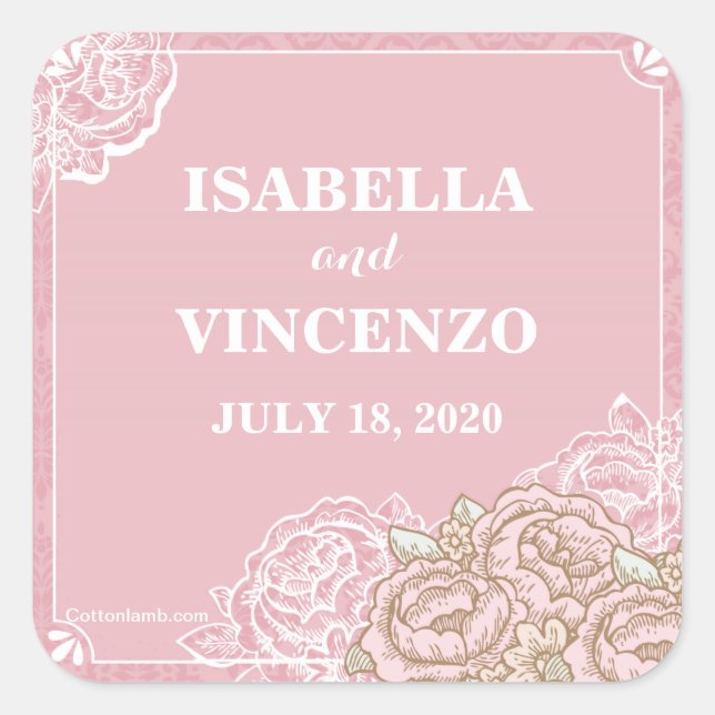 Stickers Roses vintages de chou (Devant)