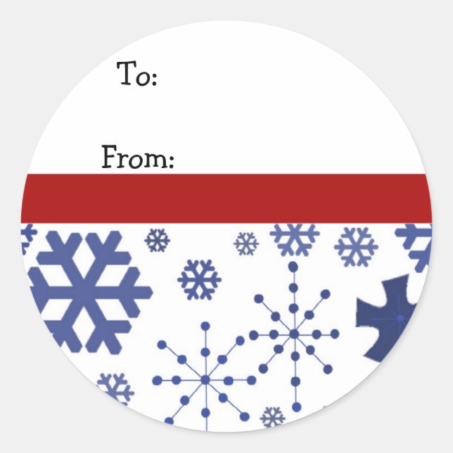 Stickers rouge blanc et bleu Snowflake (Devant)