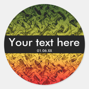 Stickers rouge jaune vert Abstrait Art fumée