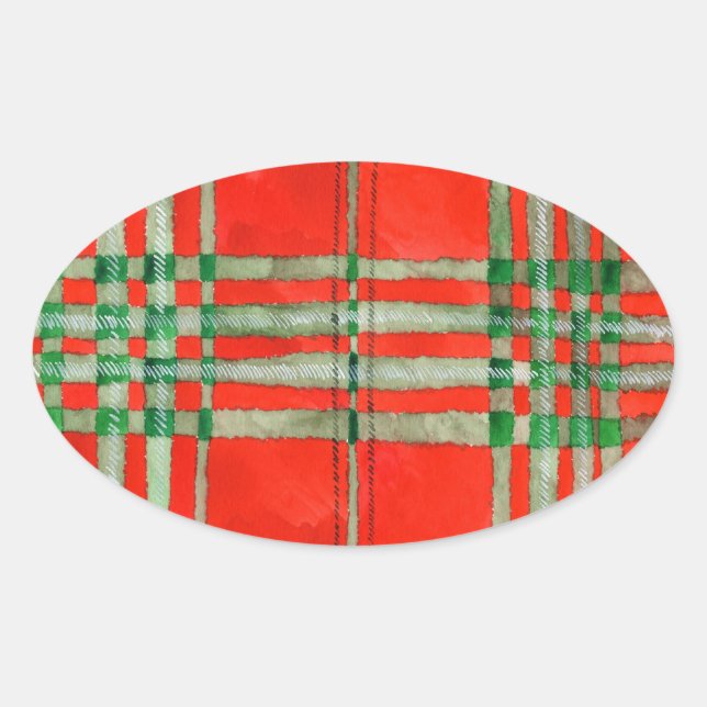 Stickers ROUGE SCOTT TARTAN Oval (Devant)