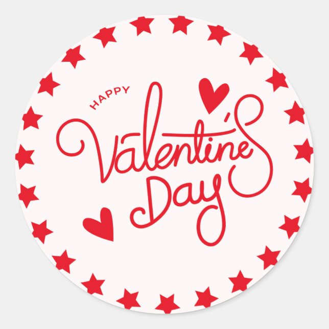 Stickers Rouge & Star Valentine Classic et brillan (Devant)