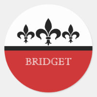 Stickers Rouge Swanky Fleur De Lis