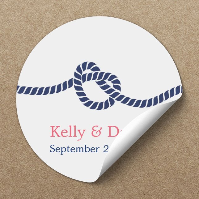 Stickers Royal Blue Tying the Knot Wedding Favor (Créateur téléchargé)