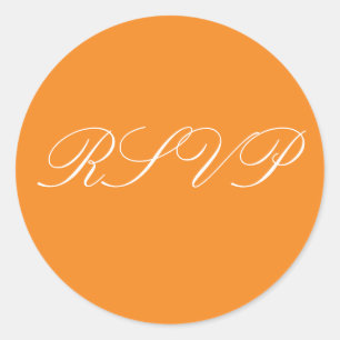 Stickers RSVP de mariage orange