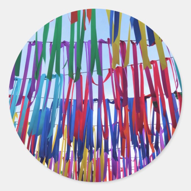 Stickers Rubans Festive, Clair Arc-En-Ciel (Devant)