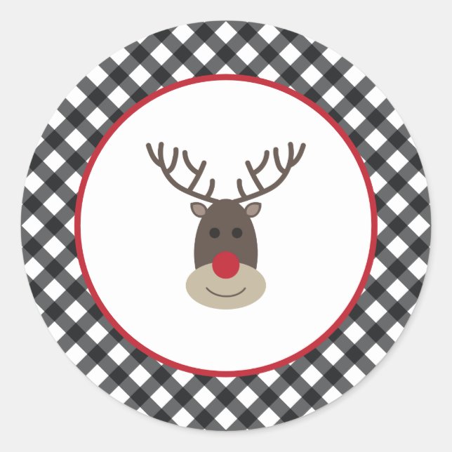 Stickers Rudolph Plaid Buffalo Noël (Devant)