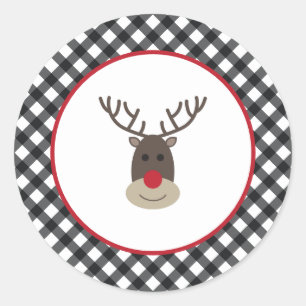 Stickers Rudolph Plaid Buffalo Noël