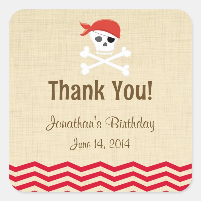 Stickers Russe Brown Pirate Anniversaire (Devant)