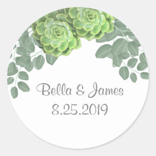 Stickers Rustic Green Succulents