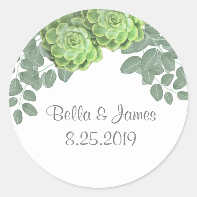 Stickers Rustic Green Succulents (Devant)