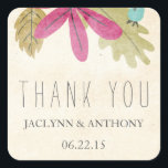 Stickers Rustic Paradise Merci Favoriser<br><div class="desc">Ajoutez une touche spéciale avec ces autocollants de remerciement mariages rustiques mais colorés. Peut être facilement customisé pour n'importe quelle occasion! Voir la coordination des produits dans notre boutique !</div>