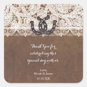 Stickers Rustique Horseshoe & Lace Country Western