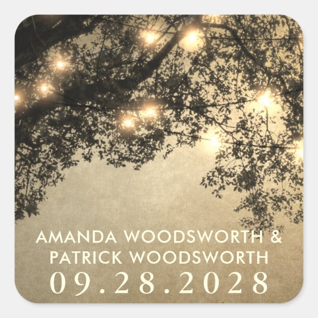 Stickers Rustique Vintage Tree Branche Mariage Fav (Devant)