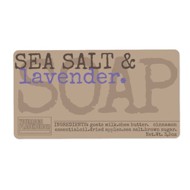 Stickers rustiques artisanaux Lavender Soap Vintag (Devant)