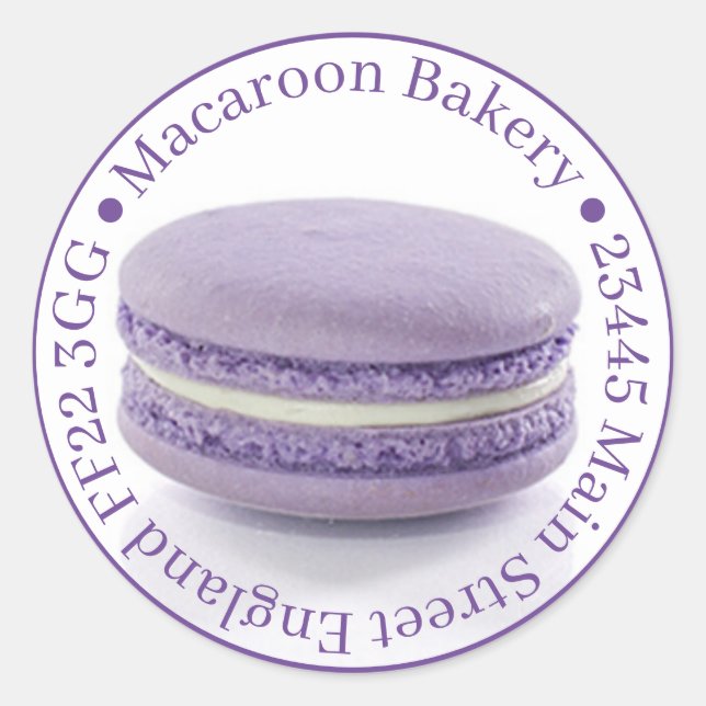 Stickers Sac Faveur Professionnel - Macaron violet (Devant)