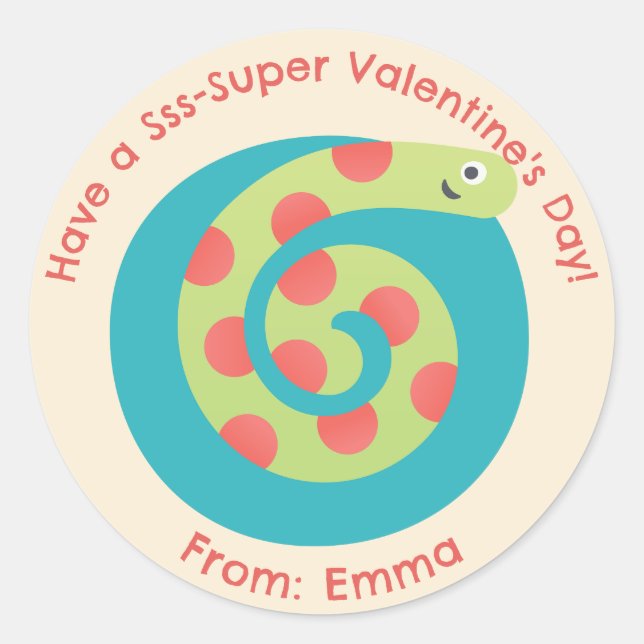 Stickers Saint-Valentin au serpent mignon - Enfant (Devant)