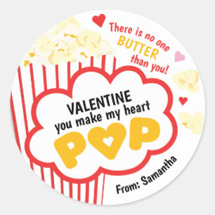 Stickers Saint Valentin Popcorn pour enfants