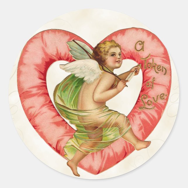 Stickers Saint Valentin vintage Cherub (Devant)