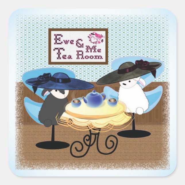 Stickers Salle de Thé Ewe & Me (Devant)