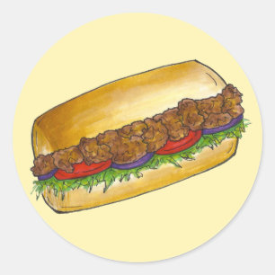 Stickers sandwich Po'Boy de crevettes de la Nouvel