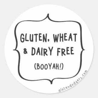 Stickers sans gluten, blé et produits laitiers