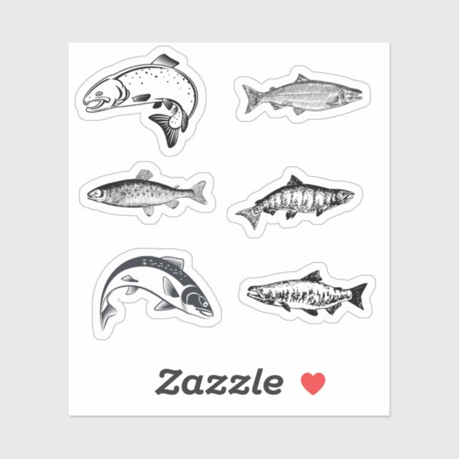 Stickers saumons (Feuille)