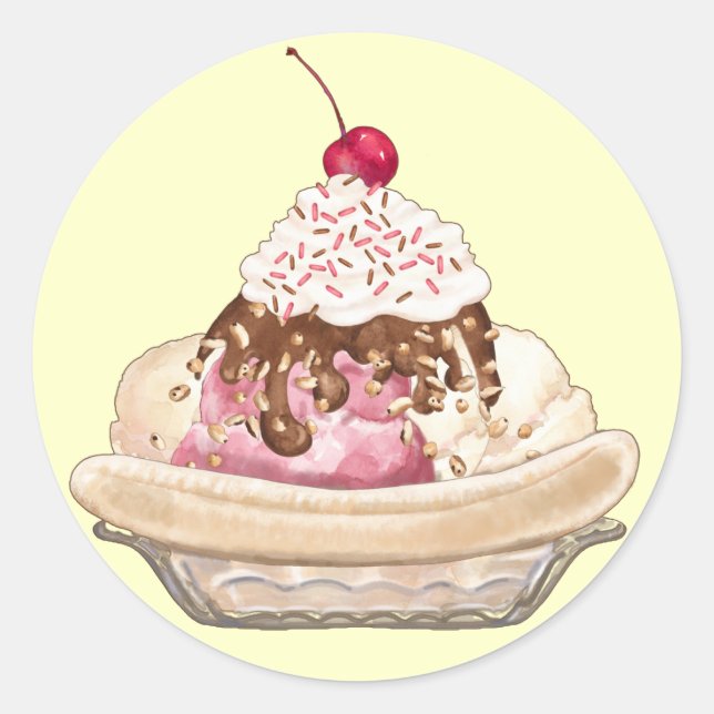Stickers Savoureux - Crème glacée Sundae (Devant)