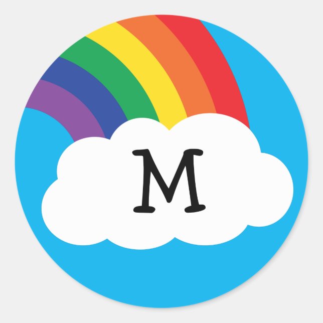 Stickers Sceau arc-en-ciel mou pour enfants Nom En (Devant)