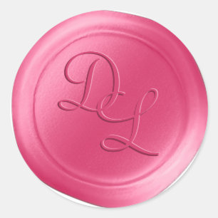 Stickers Sceau Bubblegum Pink 2 Letter Monogram Wa