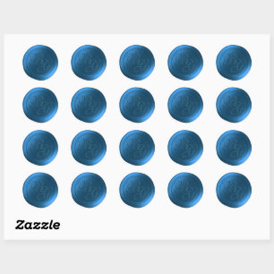 Stickers Sceau de cire Calico Blue Double Monogram