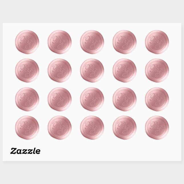 Stickers Sceau de cire de bois rose (Feuille)