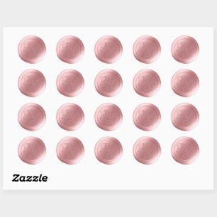 Stickers Sceau de cire de bois rose