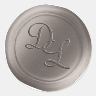 Stickers Sceau de cire Monogramme 2 lettres