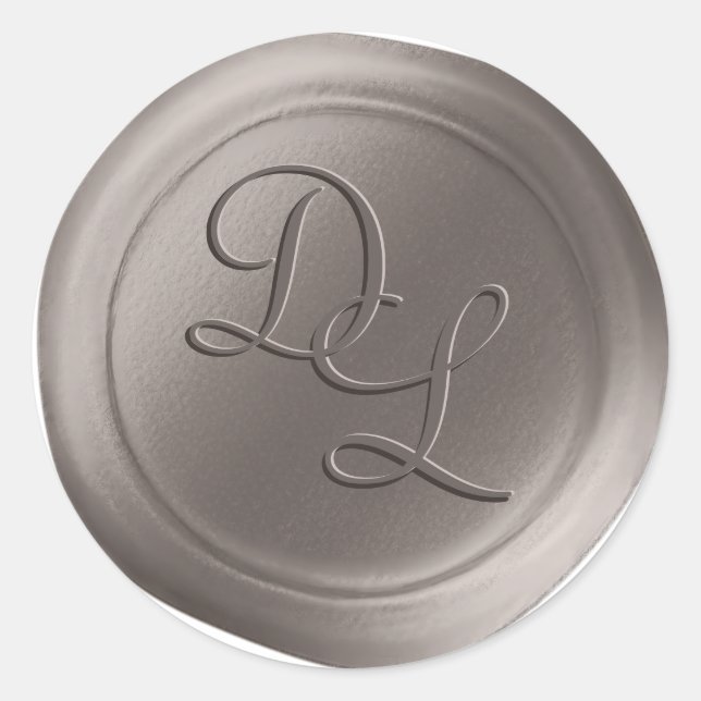 Stickers Sceau de cire Monogramme 2 lettres (Devant)