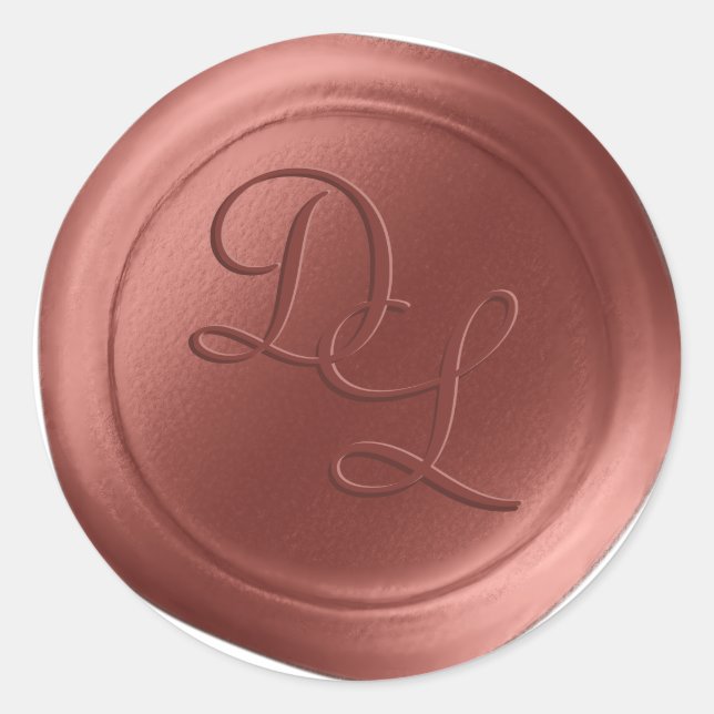 Stickers Sceau de cire Monogramme Brown Marsala 2  (Devant)