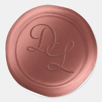 Stickers Sceau de cire Monogramme Brown Marsala 2 