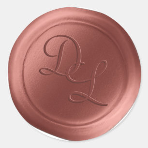 Stickers Sceau de cire Monogramme Brown Marsala 2