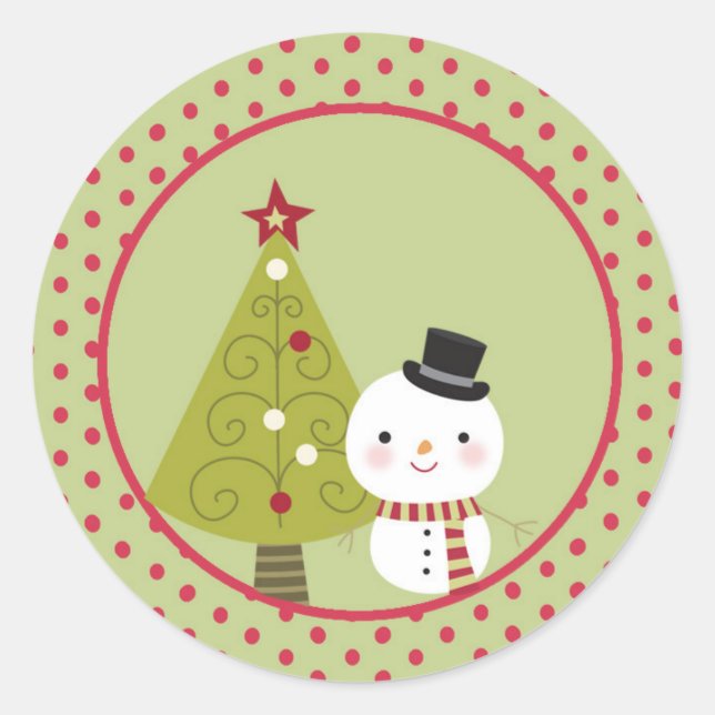 Stickers Sceau d'enveloppe Snowman Christmas Tree (Devant)