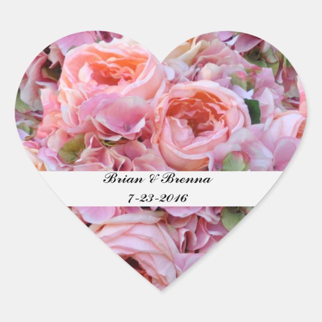 Stickers & Sceau Enveloppe de mariage rose floral (Devant)