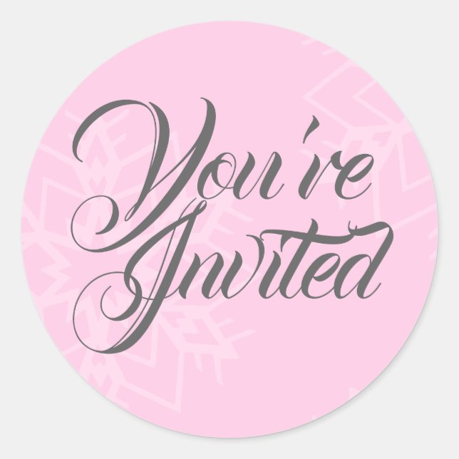 Stickers Sceau Pastel Pink Snowflakes Enveloppe (Devant)