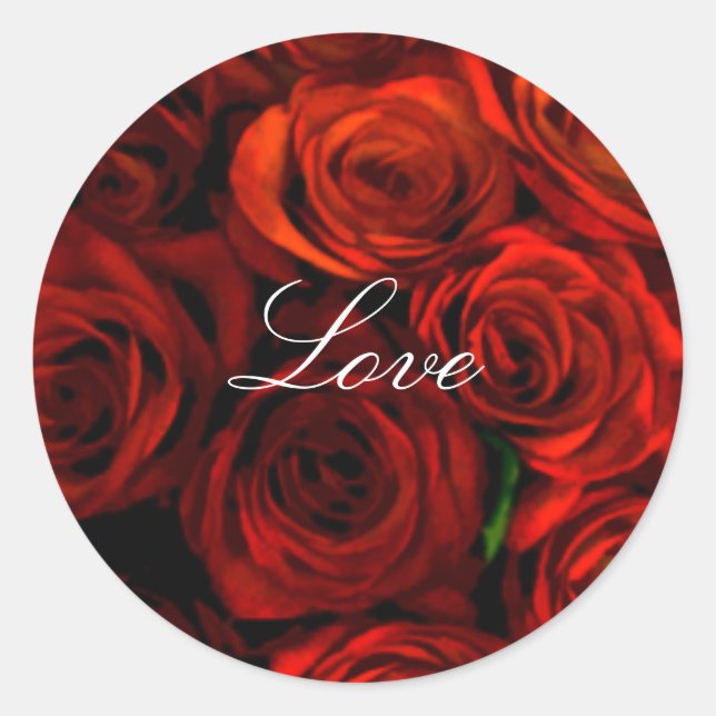 Stickers Sceau rouge Rose Love (Devant)