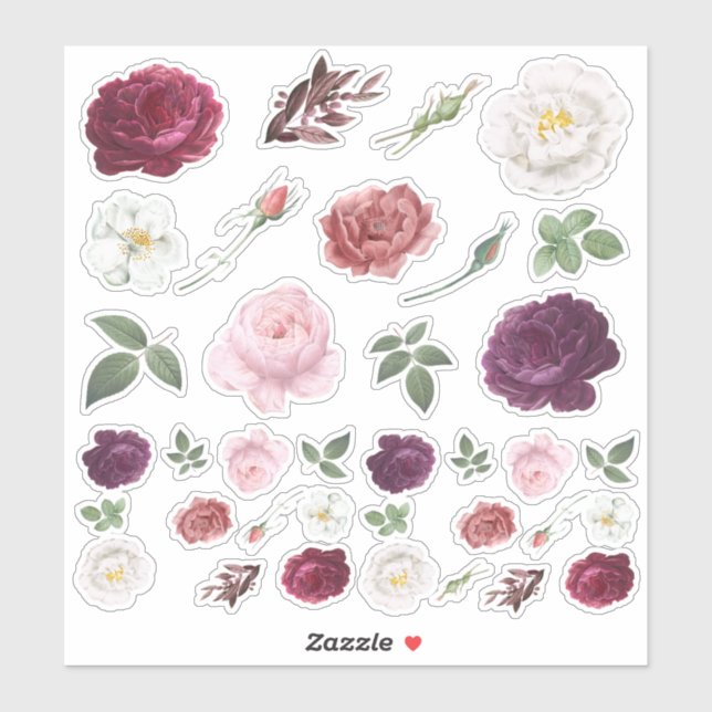 Stickers Scrapbooking rose - Ensemble d'Artisanat  (Feuille)