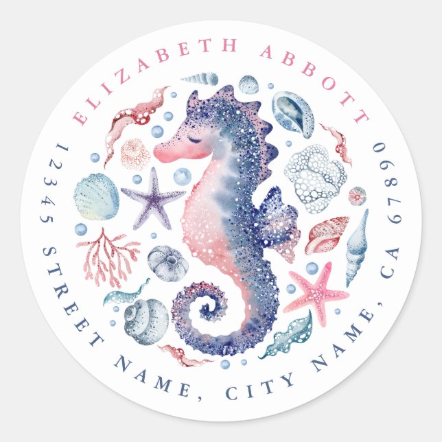 Stickers Seahorse Round (Devant)