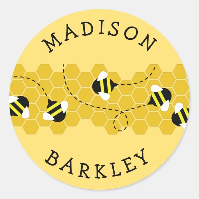 Stickers Seal Enveloppe Bee Kid's Cute Beehive (Devant)