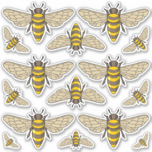 Stickers Set d'icônes d'abeilles