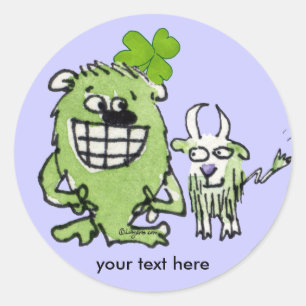 Stickers Shamrock de chèvre Monster Vert