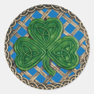 Stickers shamrock Et Céltic Knots Bleu
