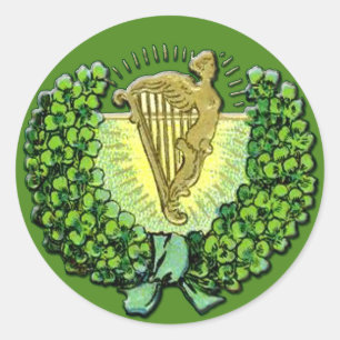 Stickers Shamrock et harpe irlandais