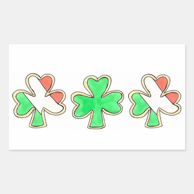 Stickers Shamrock Lucky Clover de la Saint Patrick (Devant)