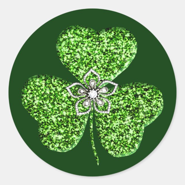 Stickers Shamrock parties scintillant Et Fleur (Devant)